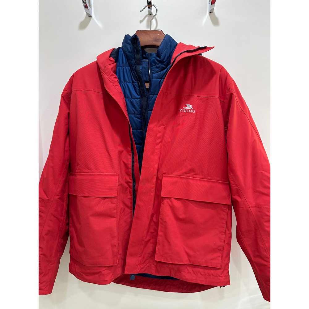 Viking Cruises Arctic Expedition 3-in-1 Jacket Mens XL Red Blue Puffer Liner